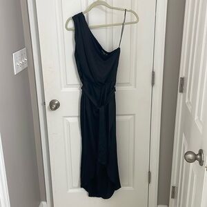 Baltic Born Black One-Shoulder Midi Dress